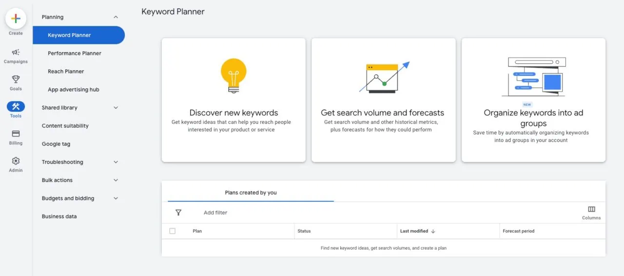 Mudra Marketing Group-How to Rank Higher on Google A Small Business Guide to Keyword Research with Google Keyword Planner-Blog Page screenshot on Google keyword search option to discover new keyword tools