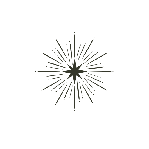 Firework explosion with radiating lines and a star-shaped center against a black background.