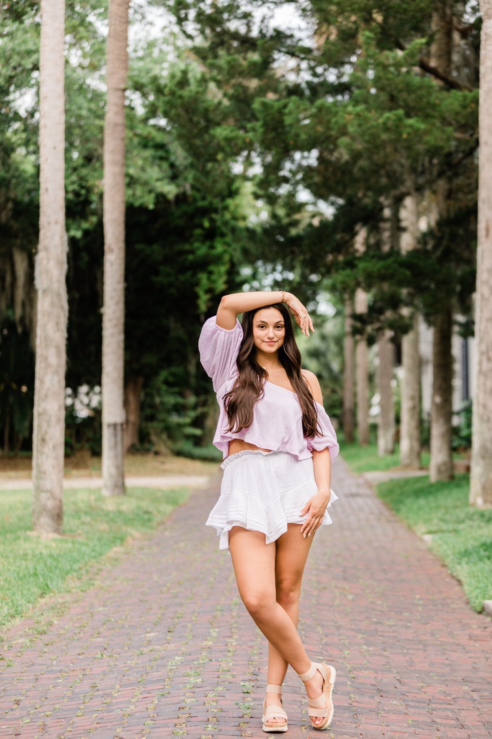 high school senior photoshoot in the streets of st. augustine fl