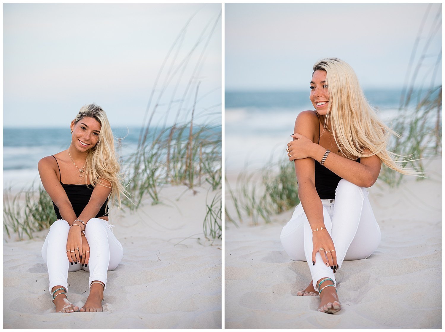 sunset beach senior pictures and outfit ideas