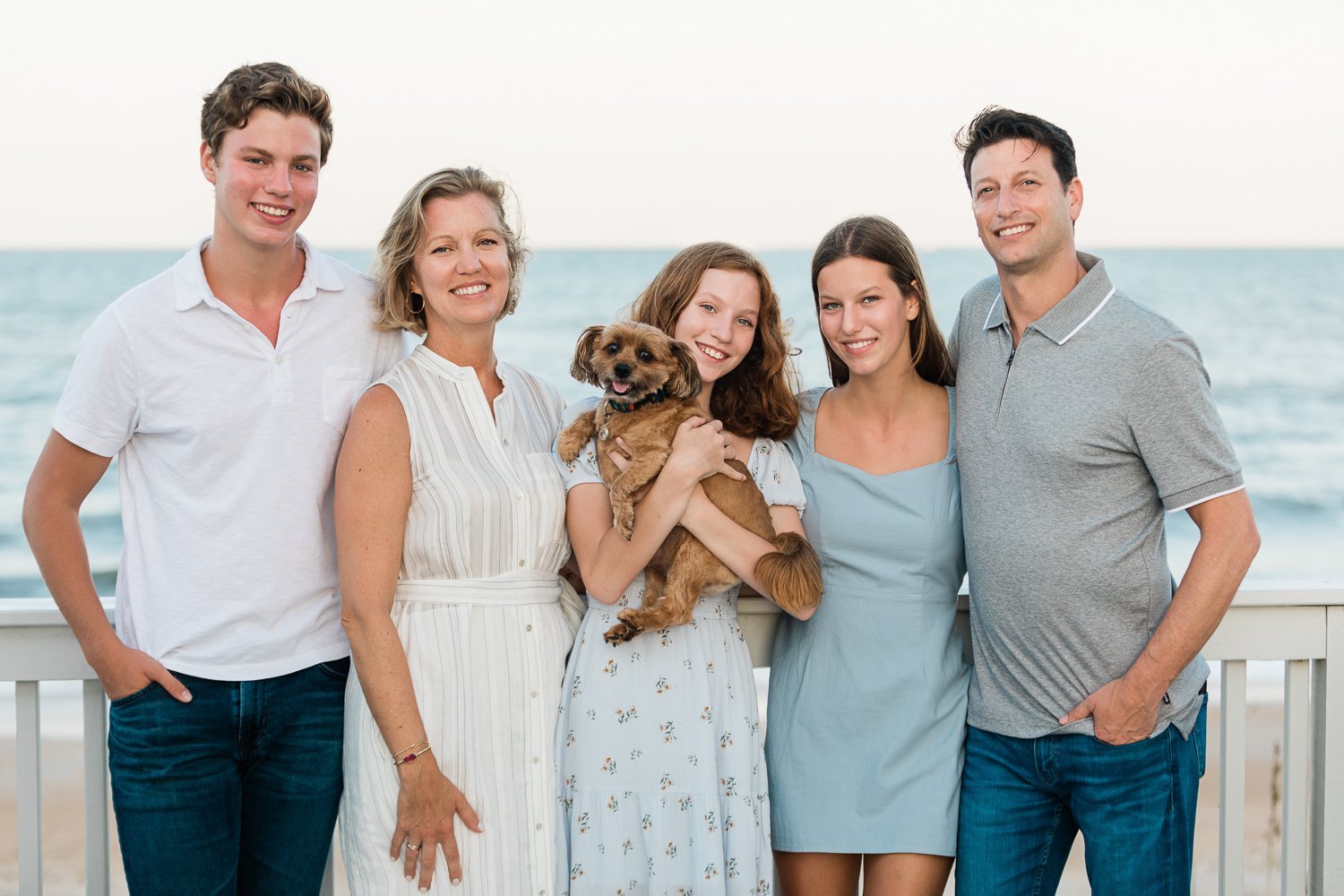 family session with teenagers and adult children at the beach in Ponte Vedra