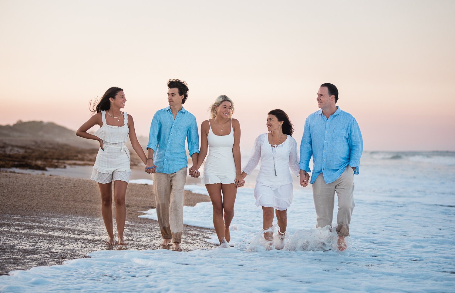 sunset beach family pictures in Ponte Vedra fl with teenagers