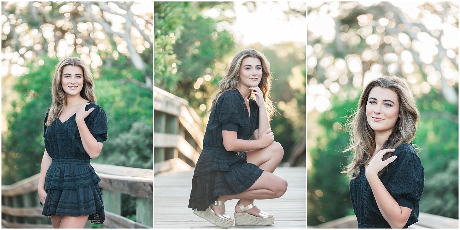 high school senior posing and outfit ideas for girls