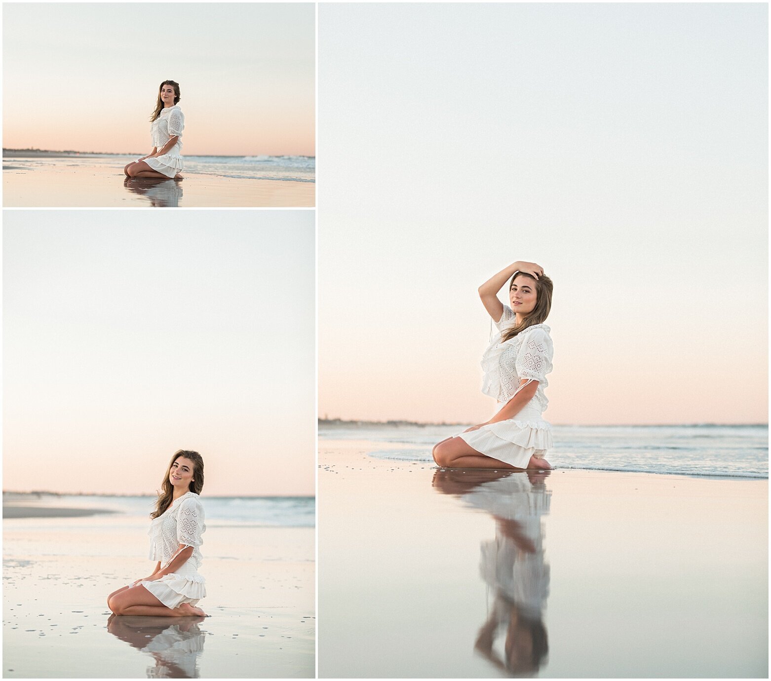 picture and posing ideas for high school seniors at sunset in ponte vedra, fl