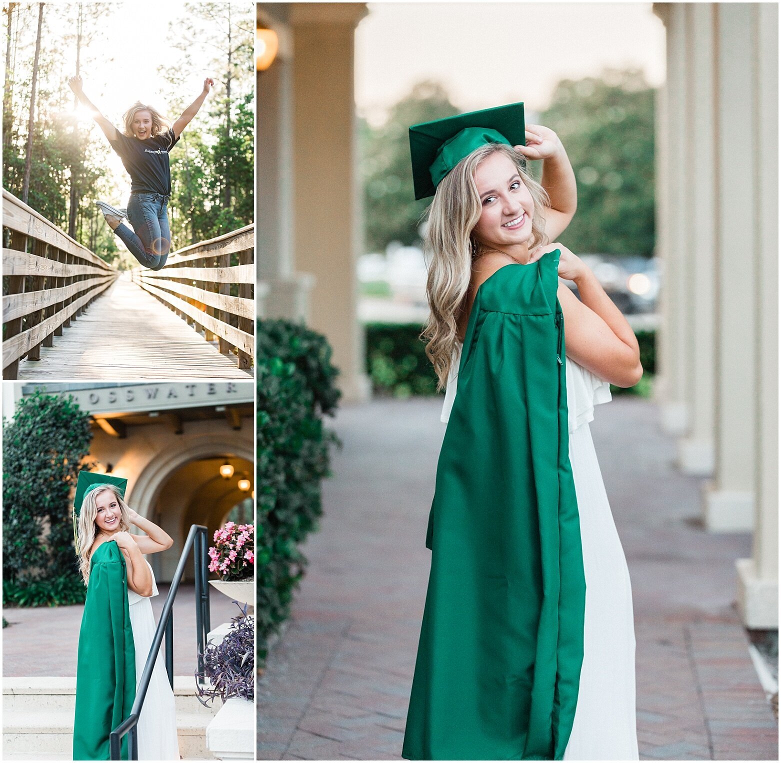 senior photos with cap and gown in jacksonville fl