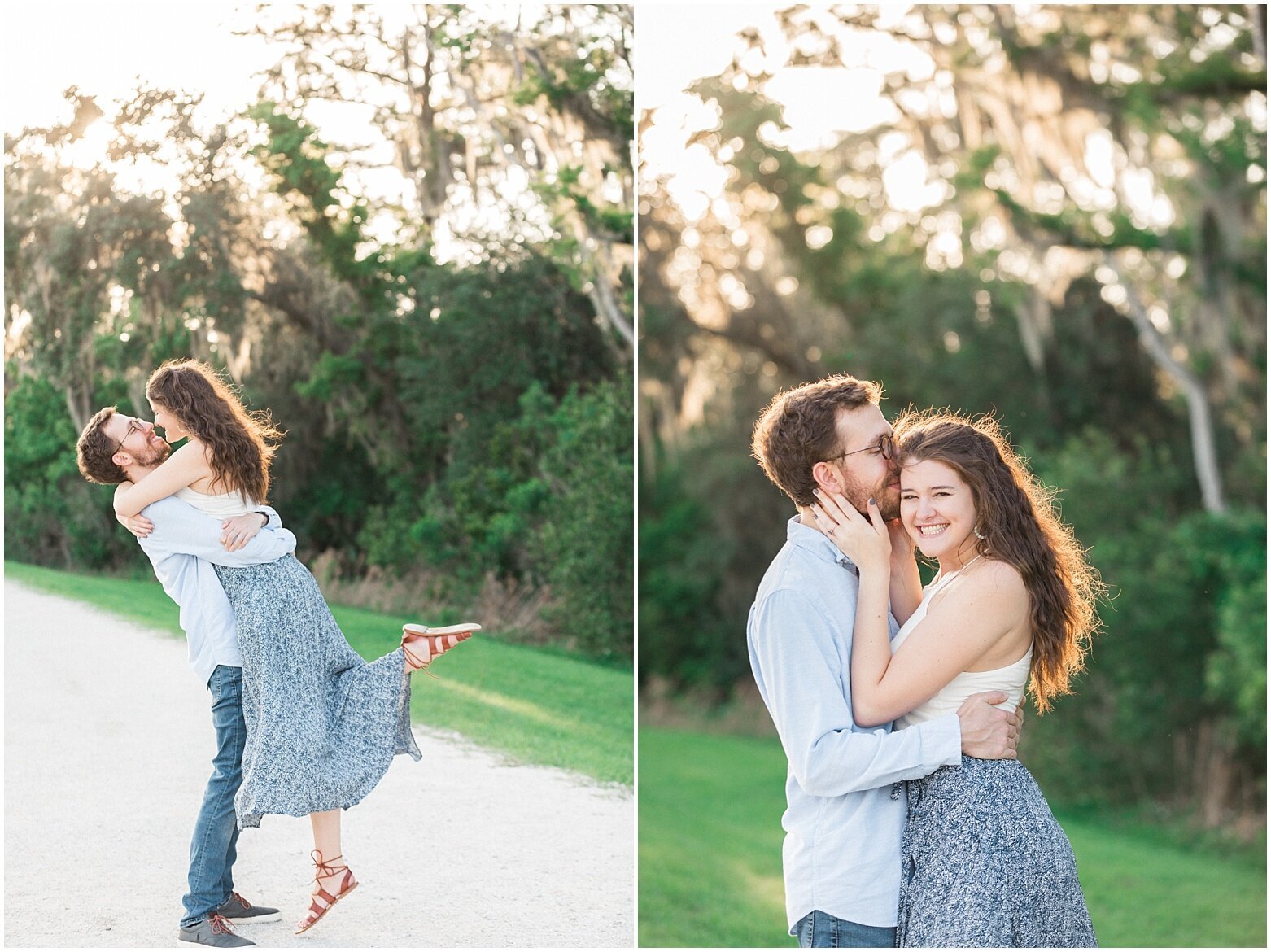 sunset engagement photoshoot at the park in jacksonville fl area