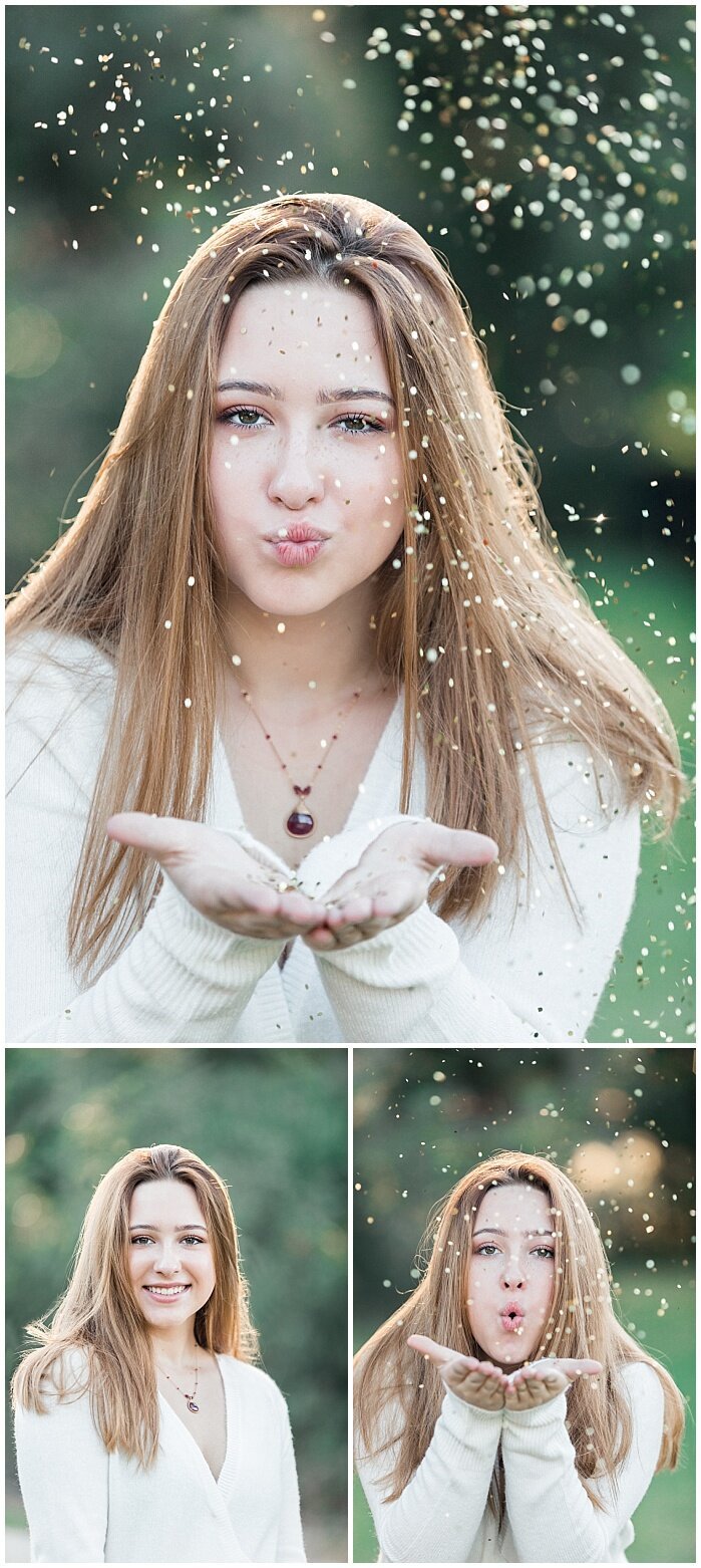 Blowing sprinkles in the air in ponte vedra photo session
