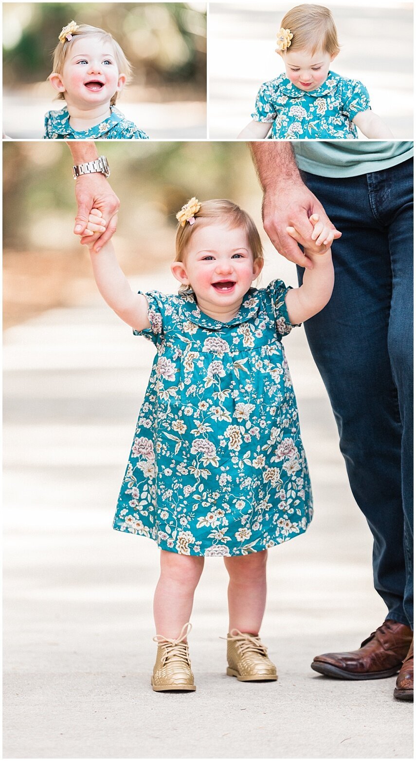 first birthday posing with a baby girl