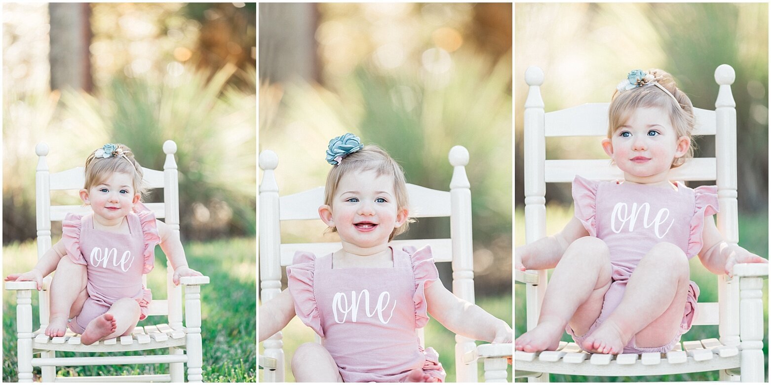 first birthday pictures with a rocking chair