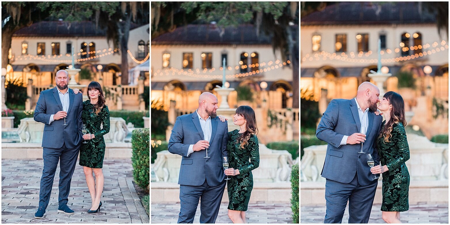 champagne pop during engagement pictures in jacksonville fl