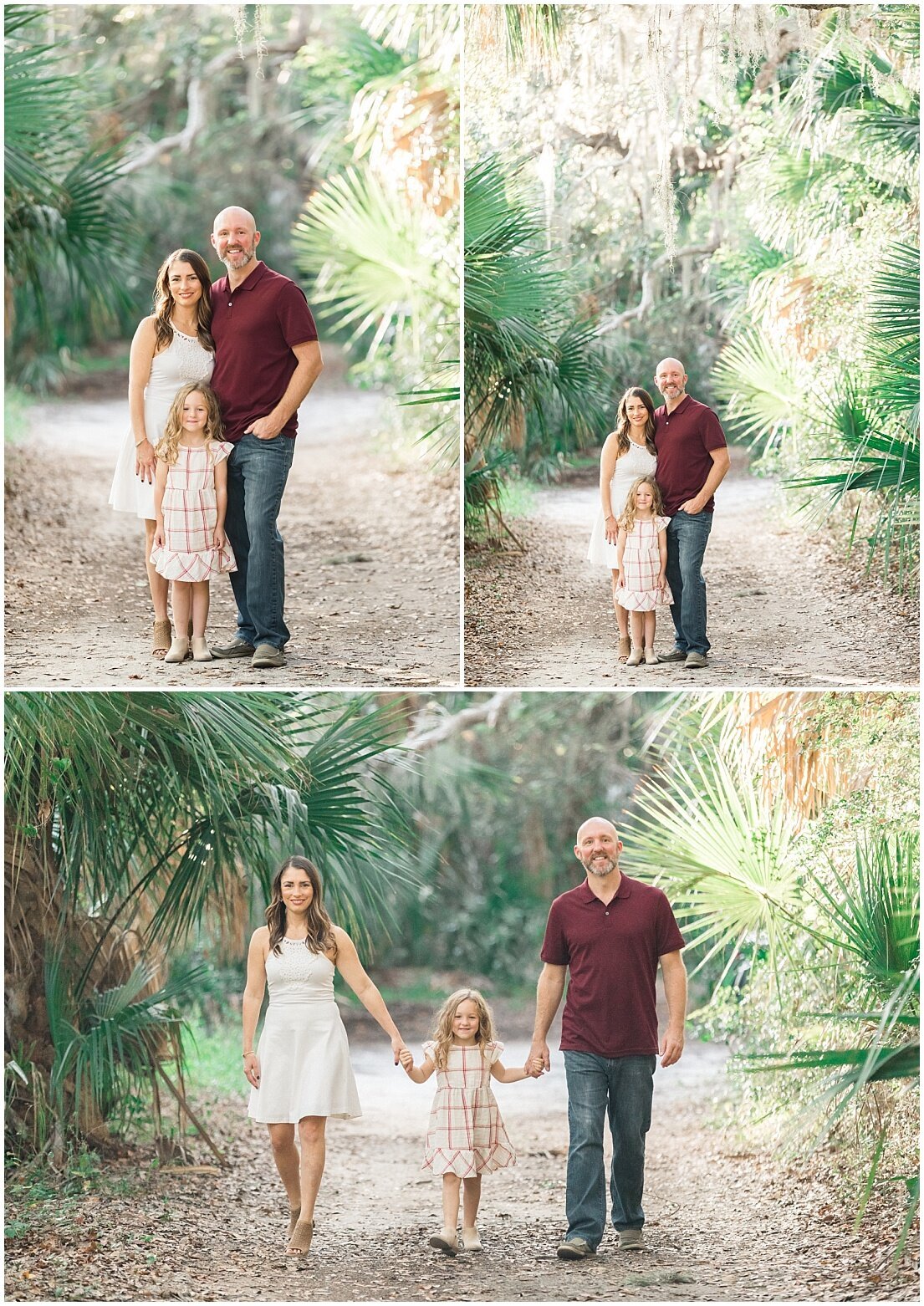 Jacksonville family session in Hanna park in between the moss trees