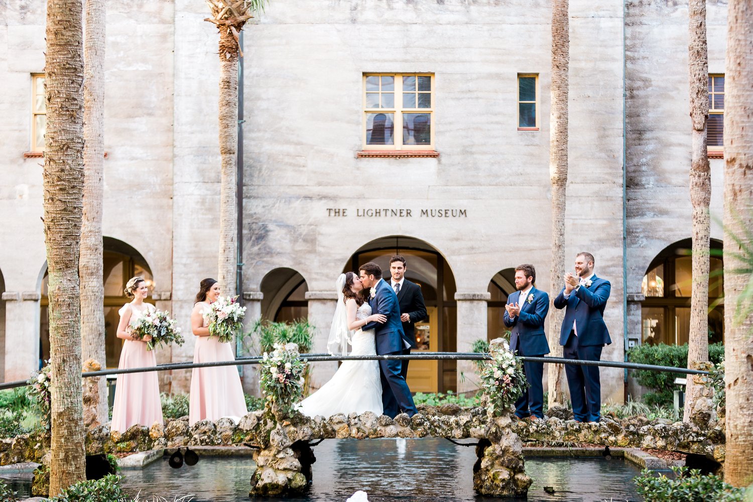 Wedding ceremony in Lightner Museum courtyard