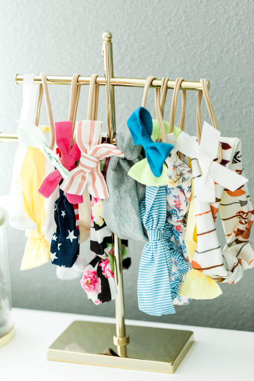 baby girl headbands in the nursery