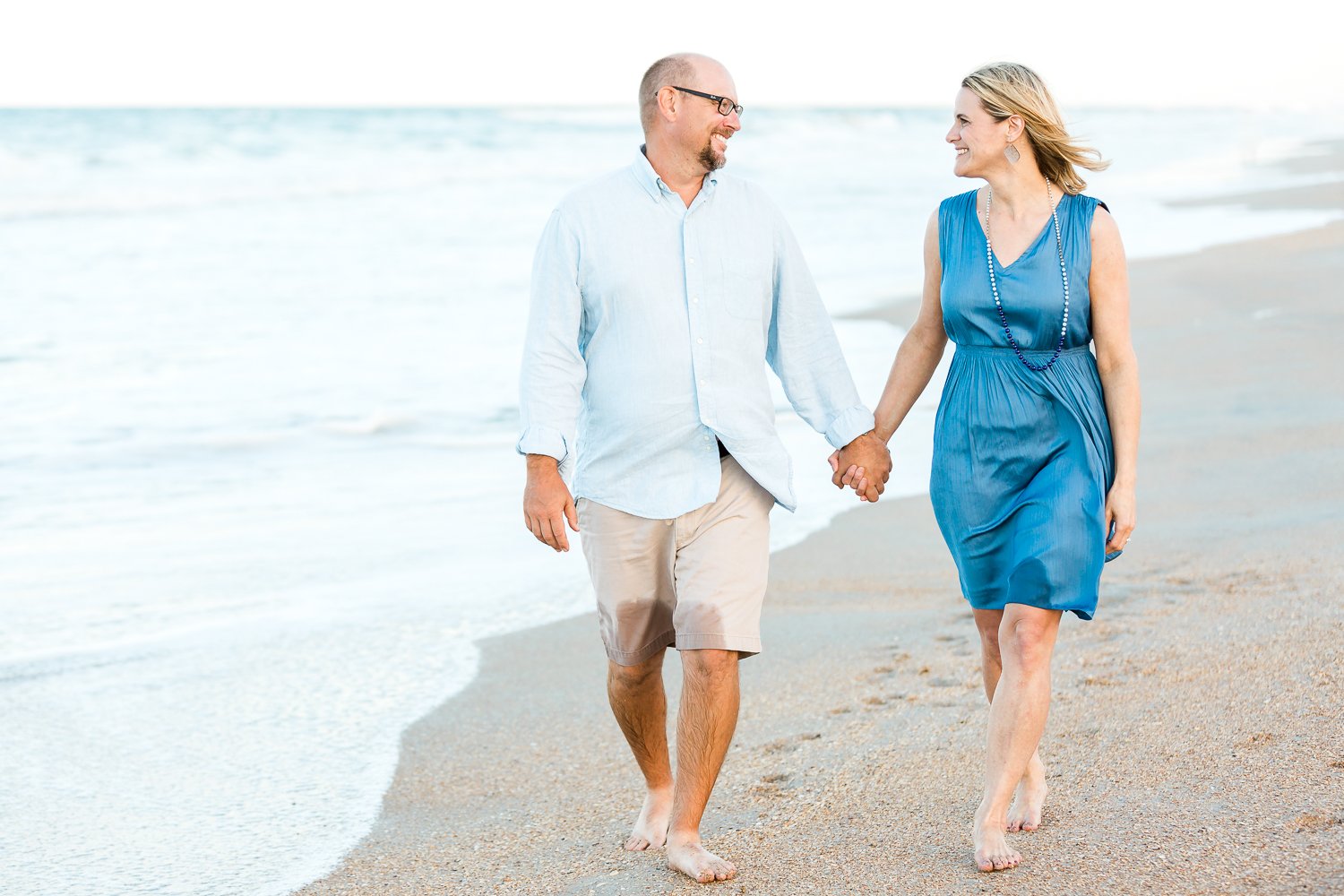 walking at the beach during sunset