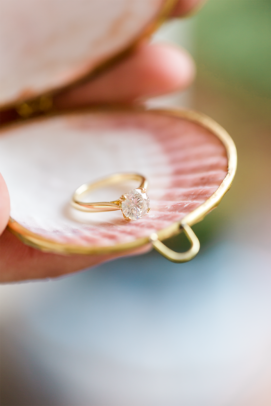 ring in a seashell for the proposal