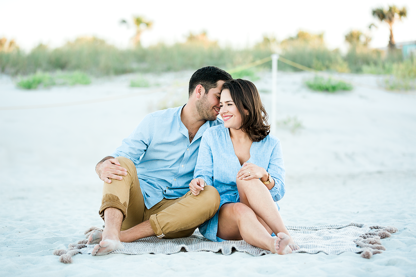 beach engagement session with a surprise proposal