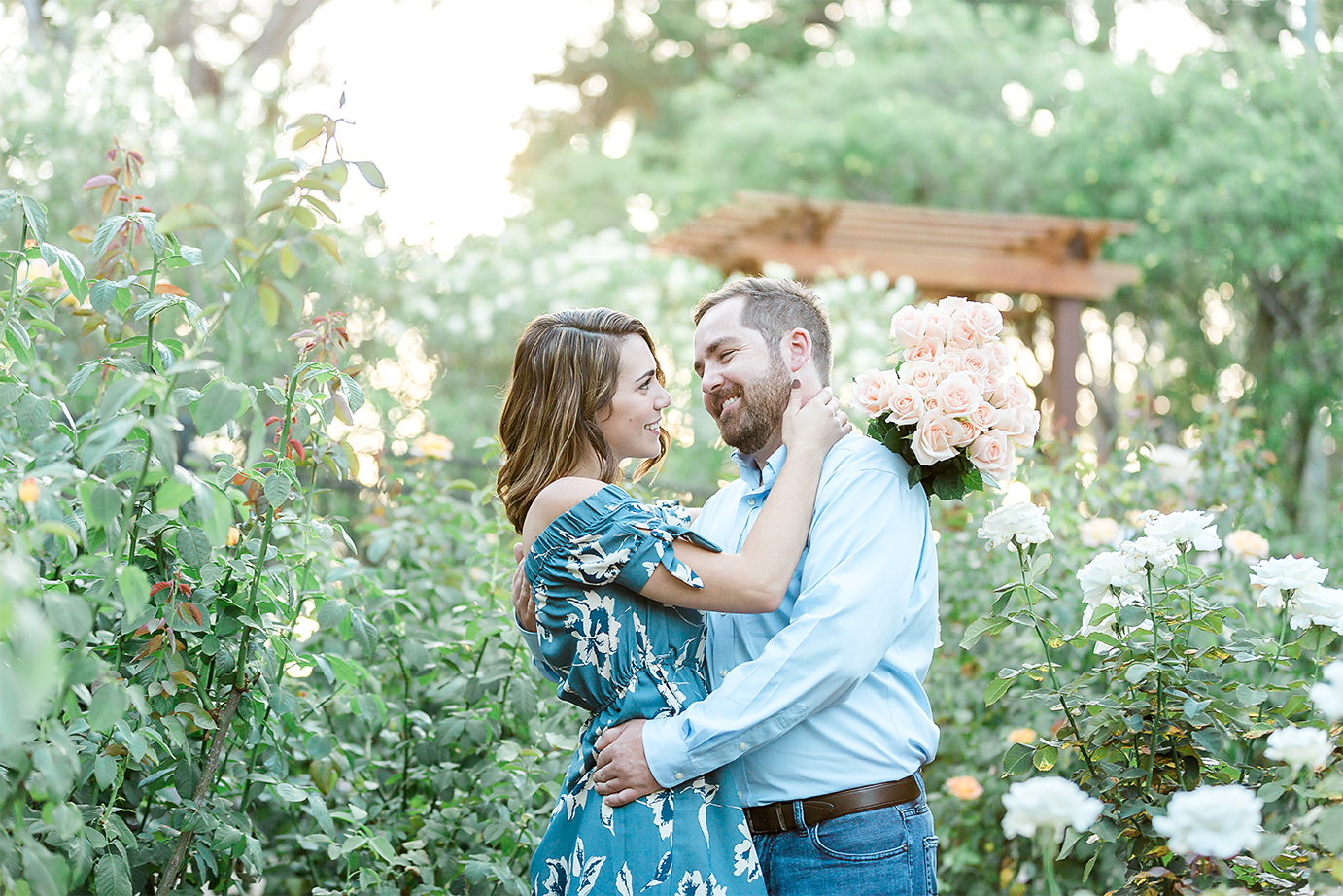 sunset engagement photos in washington oaks gardens