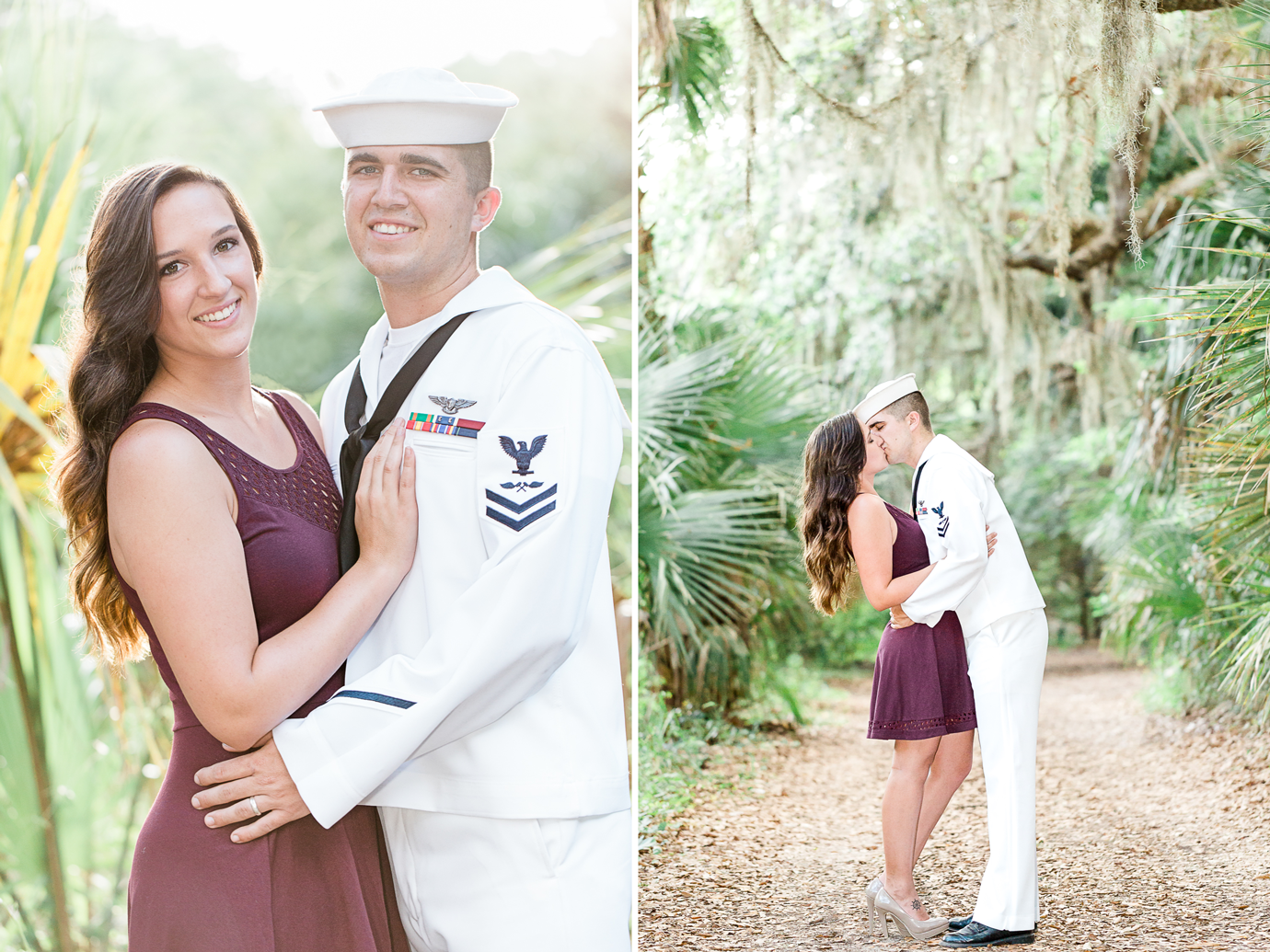 navy engagement session in hanna park