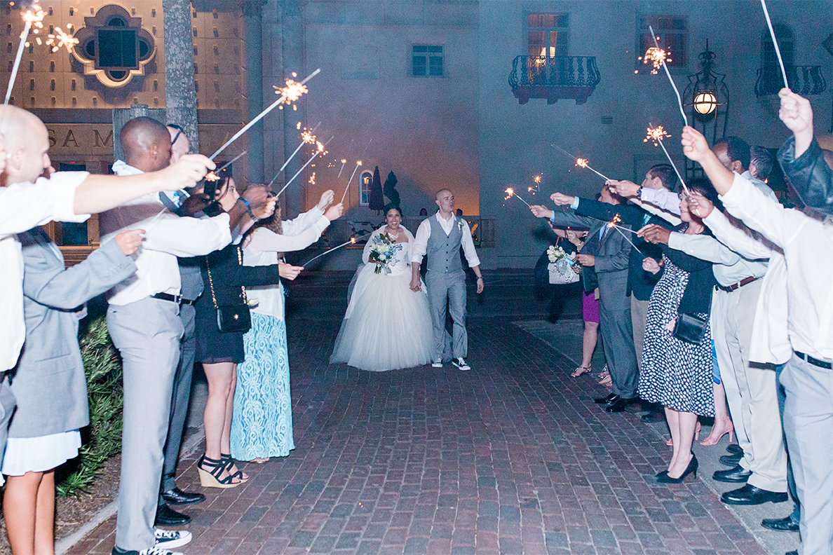 Sparkler exit in a wedding | Casa Monica Hotel, St.Augustine FL