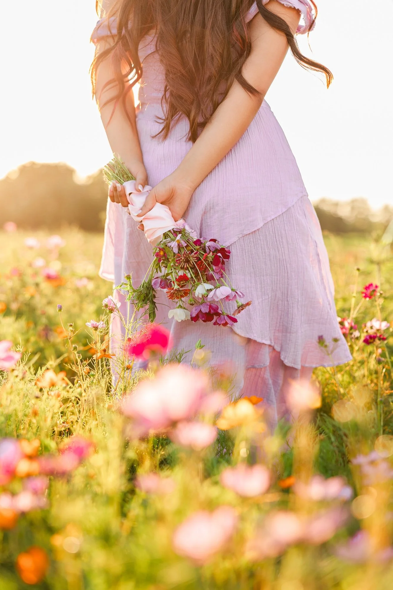 senior girl photoshoot in a flower field near st.augustine fl