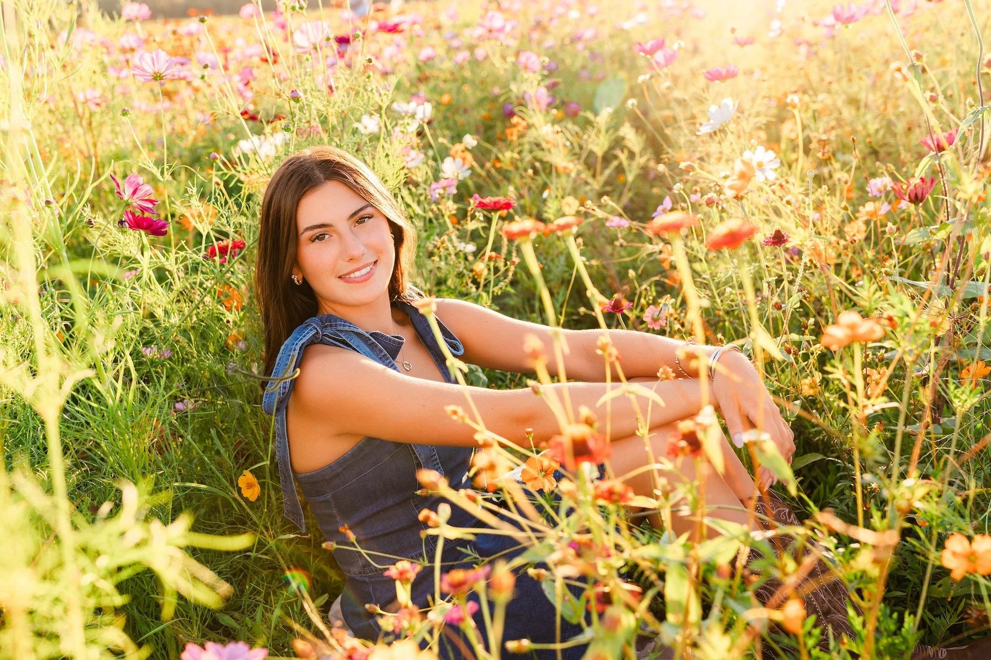 Ponte Vedra high school senior pictures in a flower field.jpg