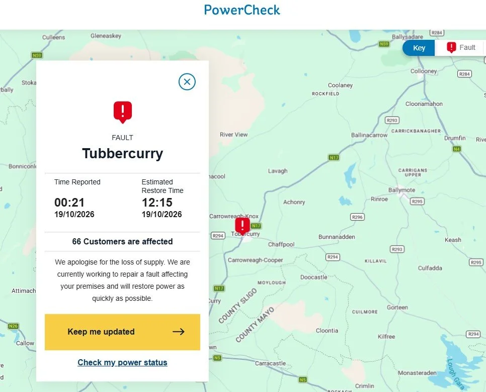 POWER OUTAGE 19.10.26 URGENT APPOINTMENTS ONLY