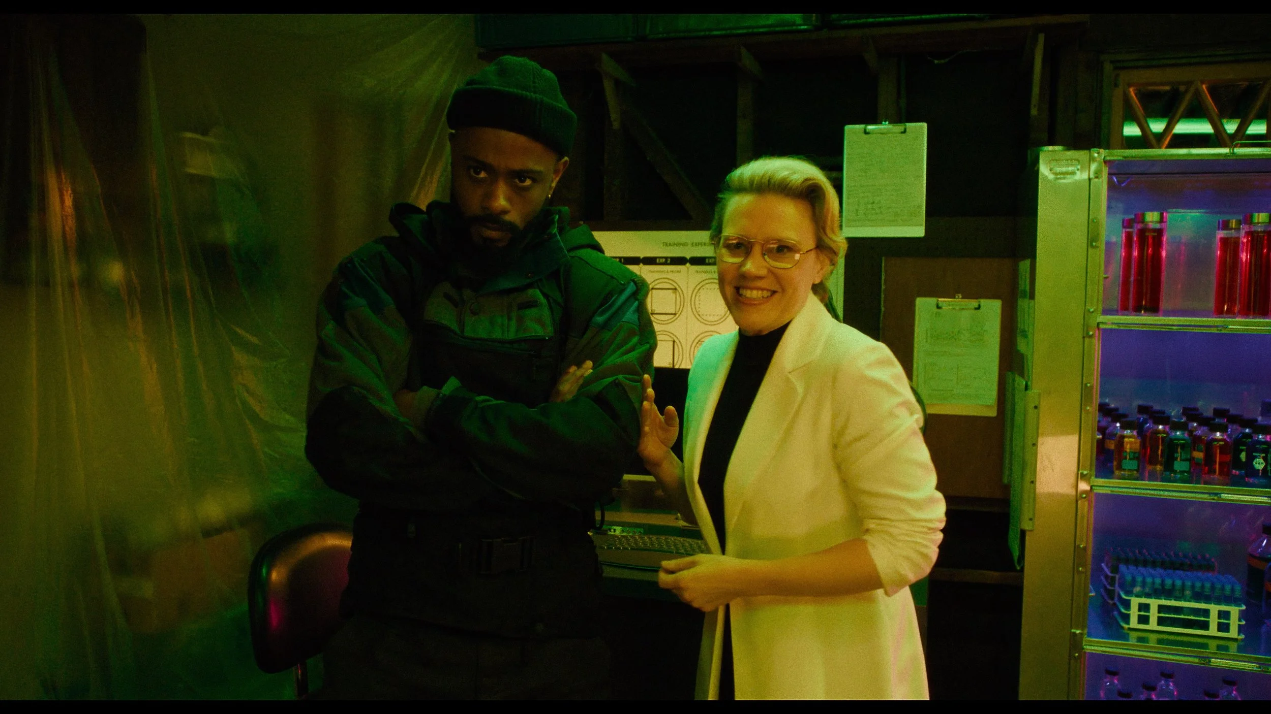 LaKeith Stanfield and Kate McKinnon in 'The Wrong Girls'. | NEON