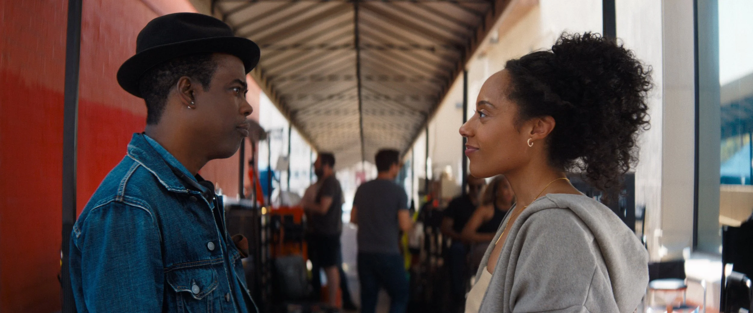 (L-R) Chris Rock, Rosalind Eleazar