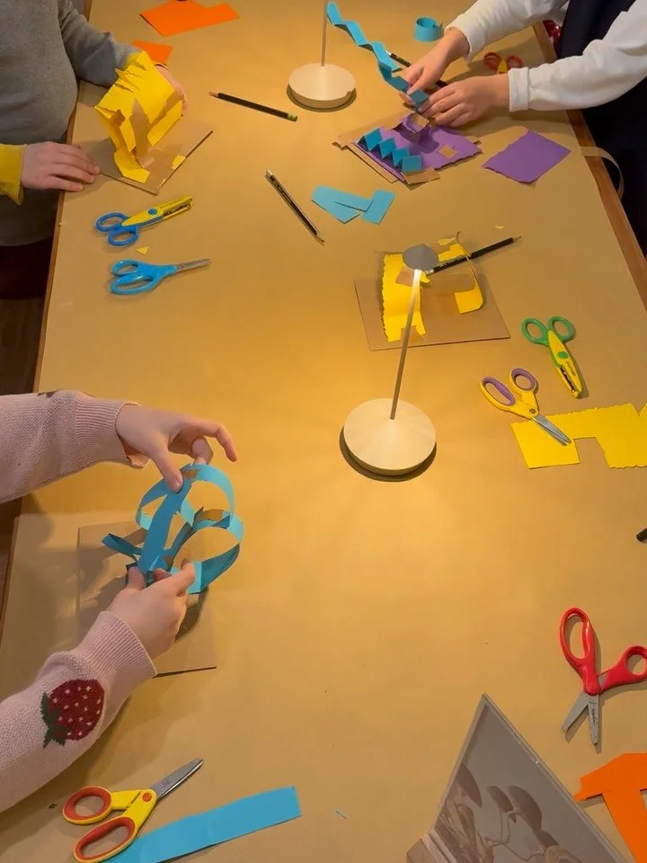 A sculpture inquiry mini project kicked off our winter sculpture focus in Fine Art Foundations II 💛
With just paper, cardboard, and tape, students figured out how to turn 2D materials into a 3D sculpture. The concepts that emerged were so thoughtful