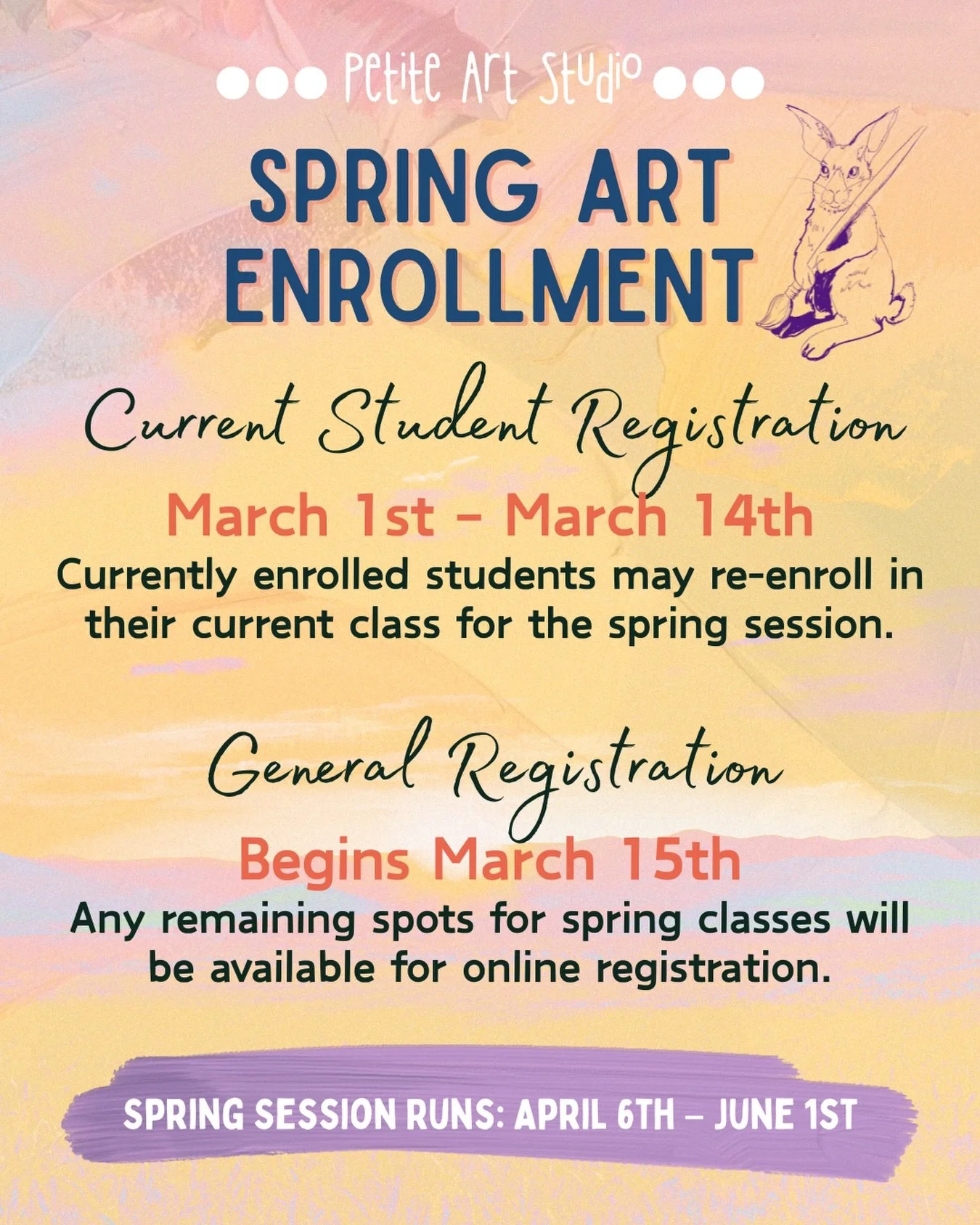 Spring enrollment is (almost) here for our after school art classes! 🌷

For more information on our offerings, head to PetiteArtStudio.com. 
Register using the link in our bio 🌱

We can&rsquo;t wait to create with your little artist! 

@katonahdail