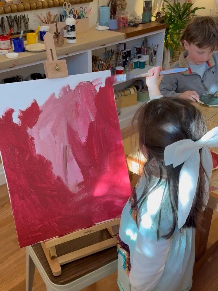 Painting season has officially begun! Fine Art Foundations I &amp; II started with a foundational step &hellip; prepping our canvases with a wash. Our art history lens this week: Helen Frankenthaler @helenfrankenthalerfoundation, whose revolutionary 