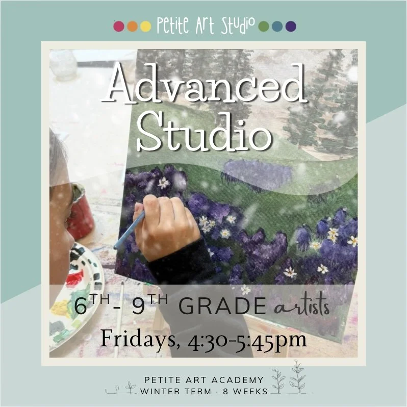 Advanced Studio: 6th- 9th grade artists