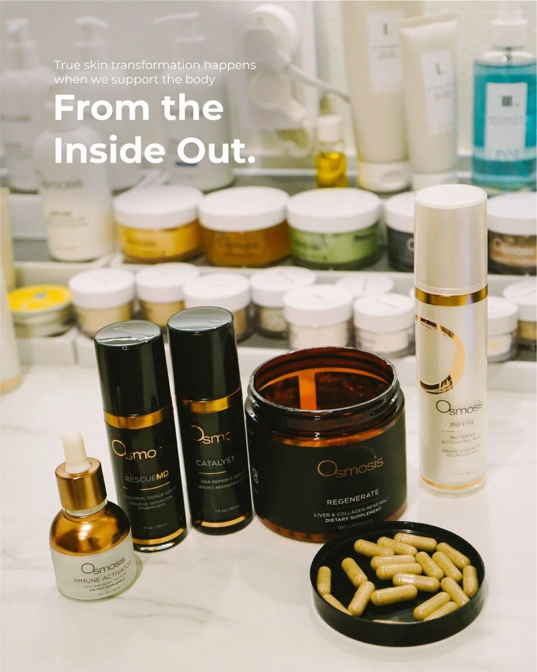 True skin transformation happens when we support the body from the inside and the outside. My curated collection includes powerful supplements to support your skin&rsquo;s longevity.

When your internal systems are balanced, your skin reflects that v
