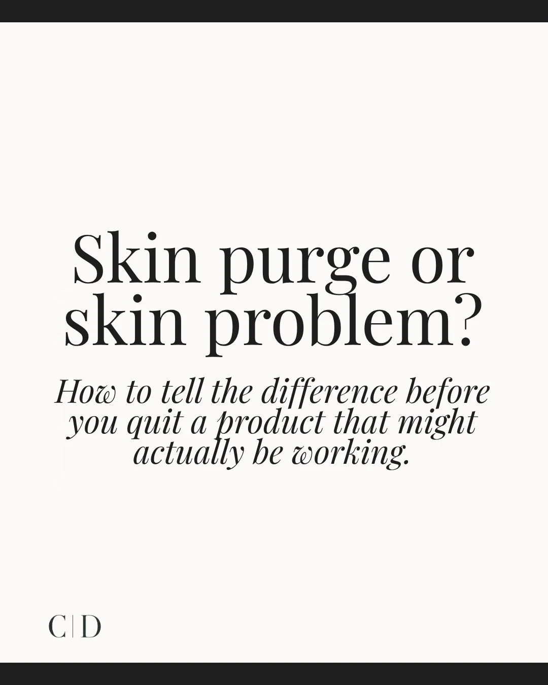 Purge or problem? It&rsquo;s one of the most common questions I get, and the answer changes everything about what you do next. 

A true purge only happens with products that speed up cell turnover, shows up where you usually break out, and clears wit