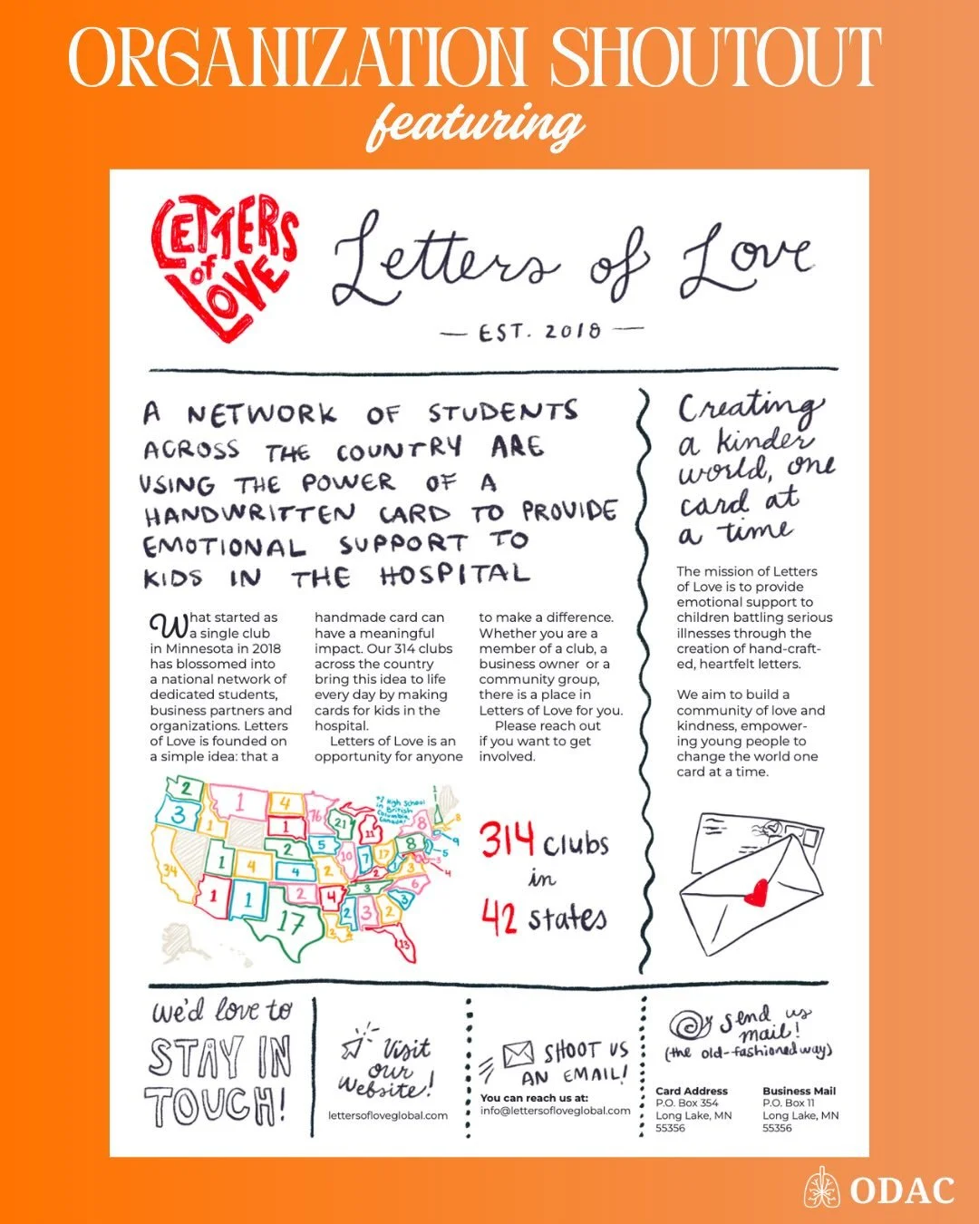 A big shout out to the impact that Letters of Love makes. Letters of Love involves students writing hand-crafted letters to children in hospitals, creating moments of connection during times that need it most. This June they&rsquo;ll be having a gala