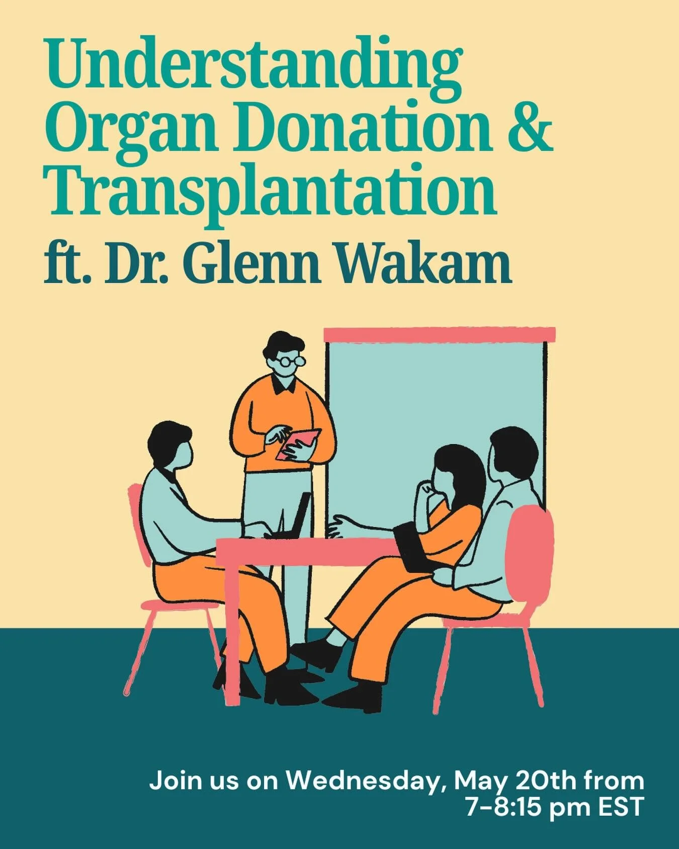 On Wednesday, May 20th from 7-8:15 pm EST, ODAC will be hosting a round table event with Dr. Glenn Wakam. Dr. Wakam is a transplant surgeon who will be sharing his expertise through discussions with student guests! A variety of medical and bioethical