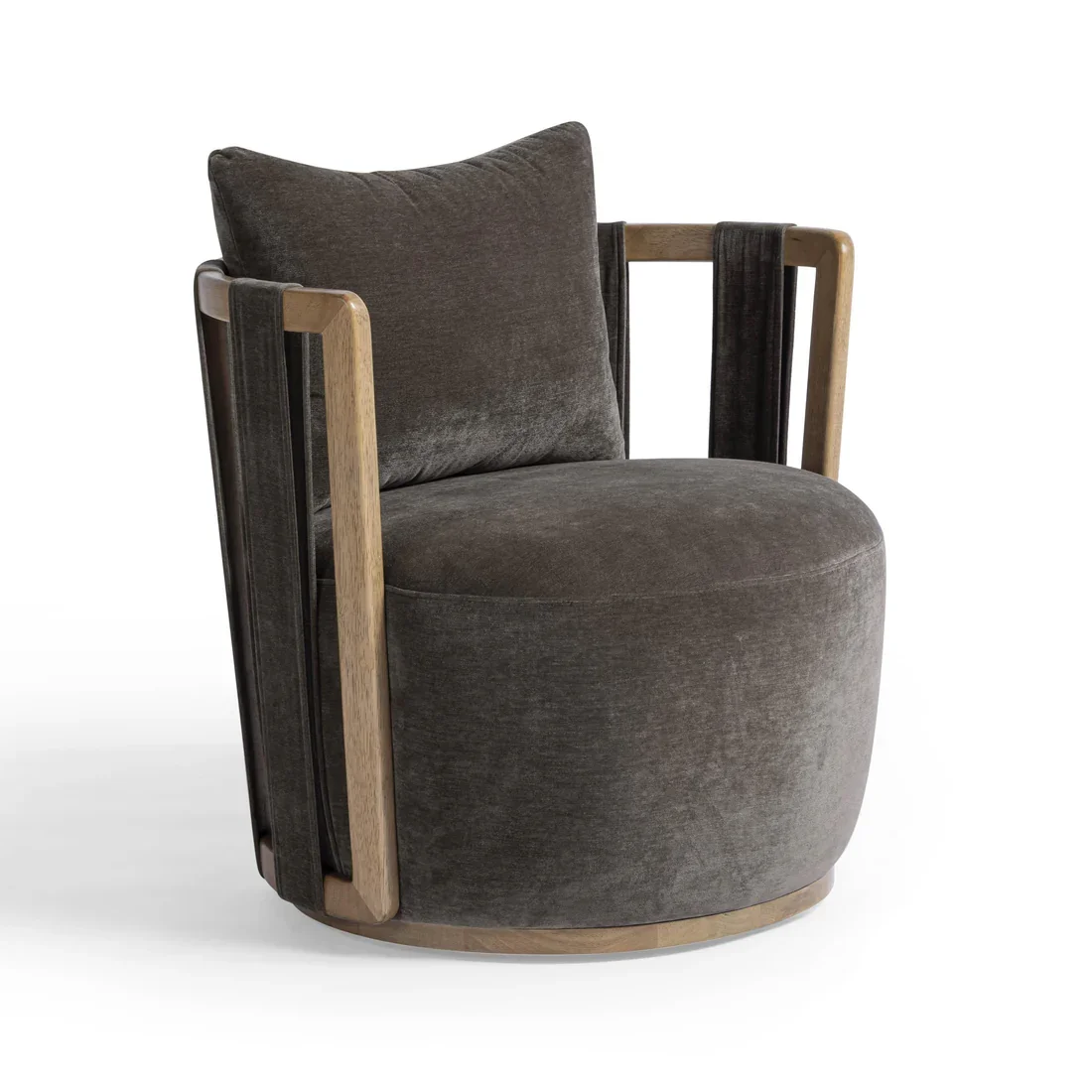Paolo Fabric Swivel Accent Chair $935