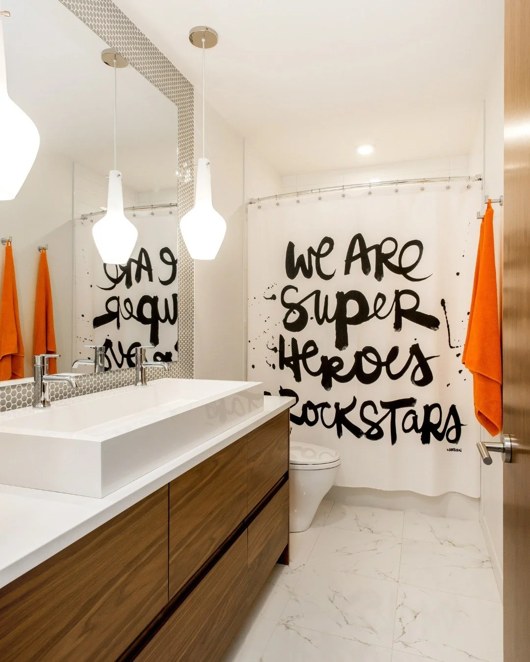 Proof that good design doesn't always have to be serious. 🎨

When designing a home for a family, there&rsquo;s room to have a little fun too. From dedicated spots to display their artwork to playful details and colour in spaces made just for them, t
