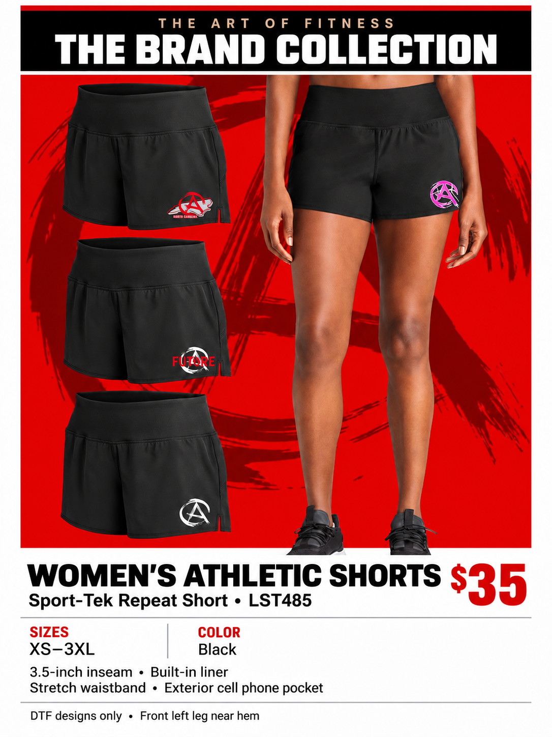 SPORT-TEK WOMEN’S ATHLETIC SHORTS