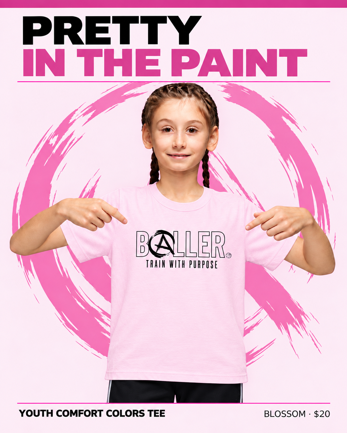 PRETTY IN THE PAINT - YOUTH COMFORT COLORS TEE