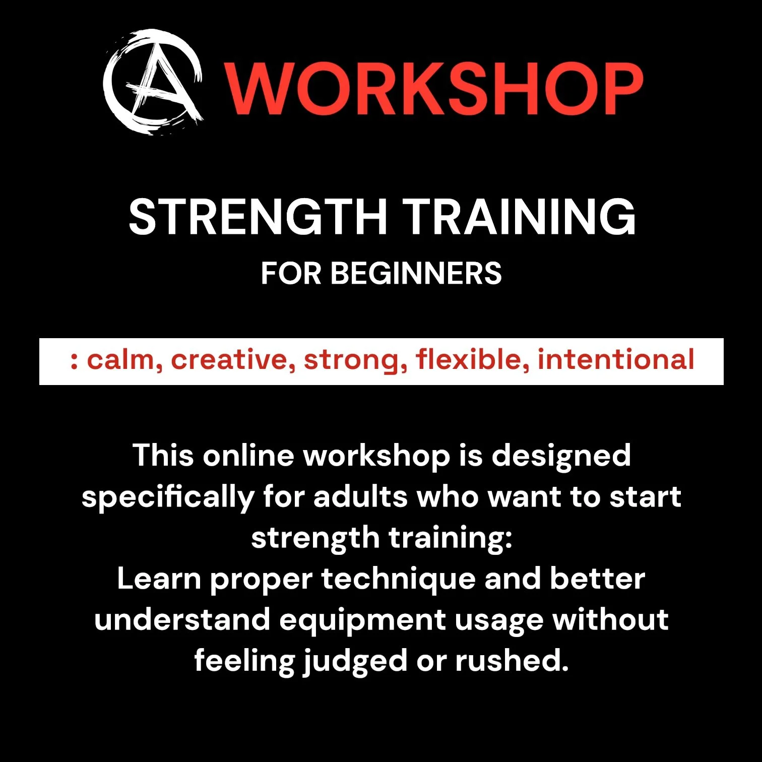 Online Workshop For Beginners: Strength Training