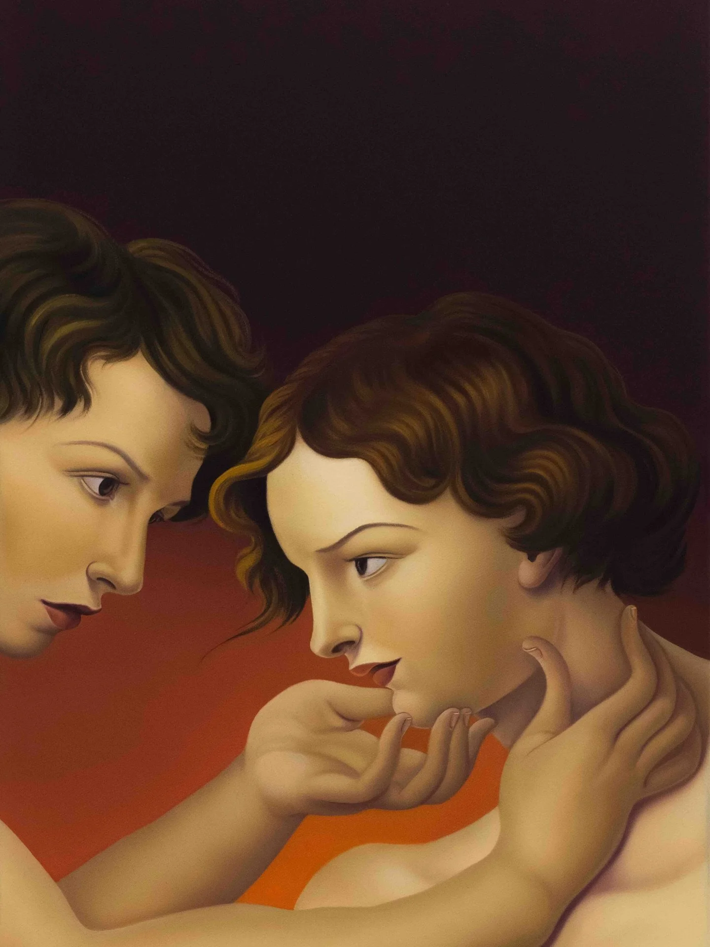 Jesse Mockrin
Yeld, 2020
Oil on cotton
66 x 46 cm

@jessemockrin #jessemockrin part of the permanent collection of AMOCA #amocawales 

The paintings of Jesse Mockrin (b. 1981) are at once seductive and disorienting. Drawing on the visual language of 