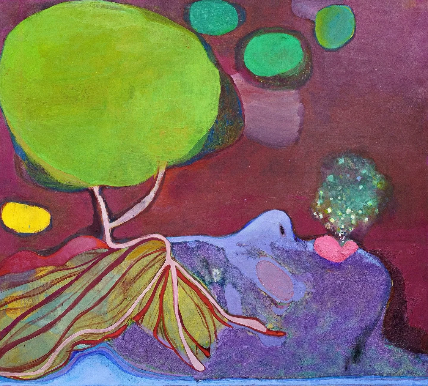 Cristina Canale
Blow, 2023
Oil paint, acrylic paint and fabric collage on linen
170 x 190 cm

#christinacanale part of the permanent collection of AMOCA #amocawales 

Christina Canale (b. 1961, Rio de Janeiro) is one of Brazil&rsquo;s most distinctiv