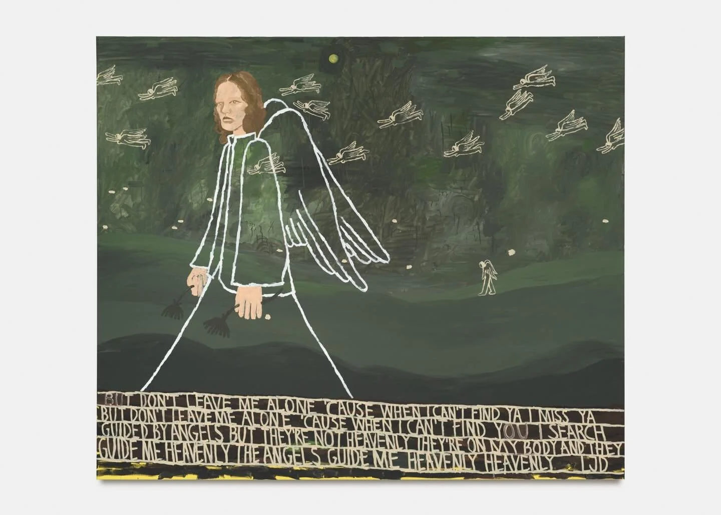 Lunita-July Dorn
Guided by Angels/ Amyl and The Sniffers, 2025
Acrylic on canvas
210&times;250 cm

Lunita-July Dorn (b. 1998) is a German artist whose work moves between painting, sculpture, and installation. Known for her raw, intuitive visual langu