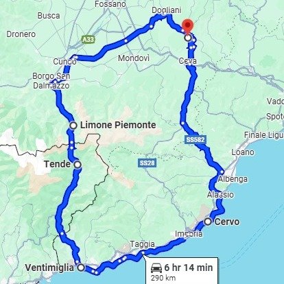Martine had nog een uitje tegoed voor haar verjaardag vorige week, gisteren was het zover ๐Vanaf Casavabene hebben we met de Mini Cabrio een prachtige rondrit gemaakt door de bergen en langs de kust. Koffie in Limone Piemonte, vervolgens door de onl