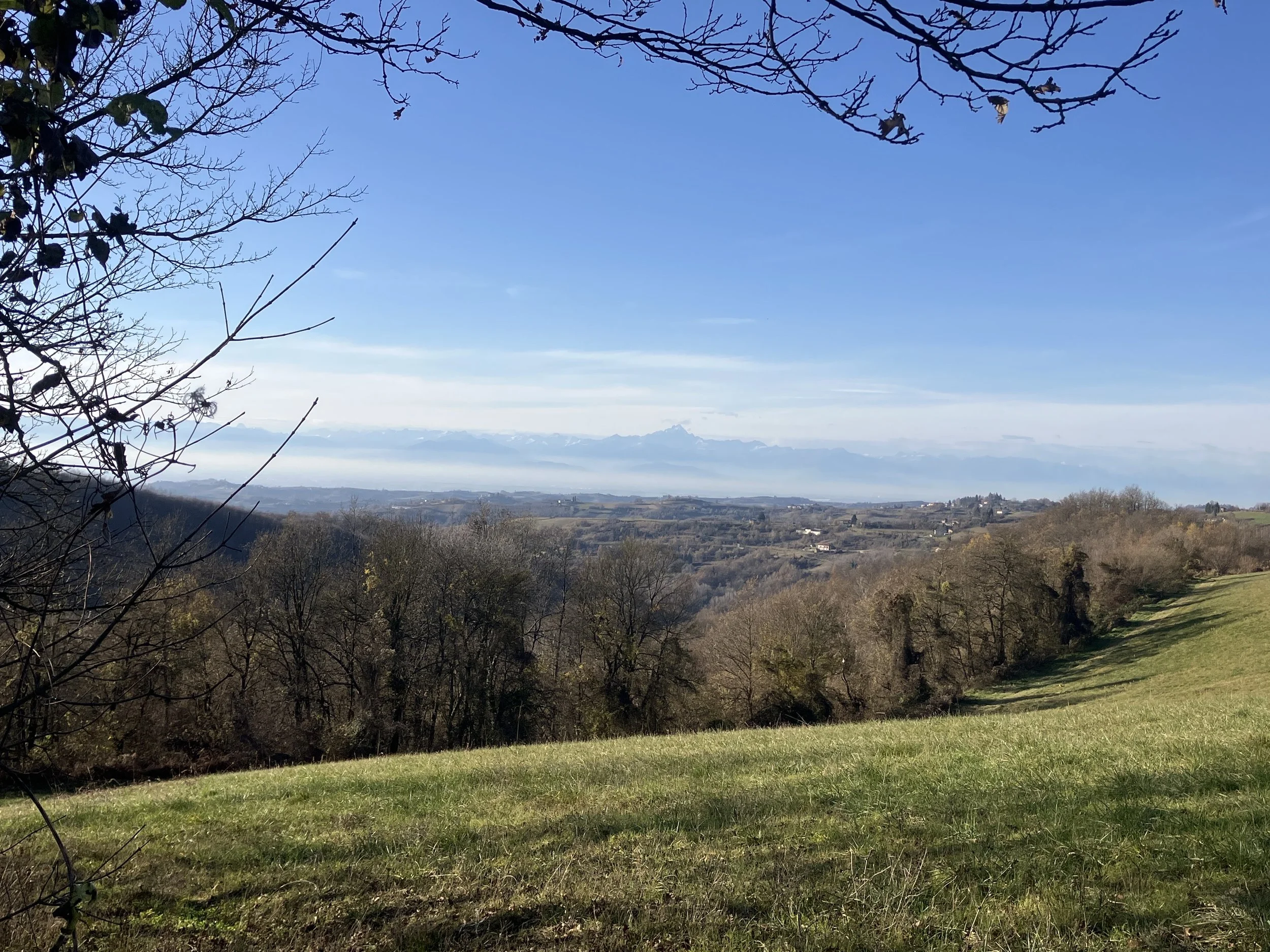Mooi uitzicht met Monviso in de verte