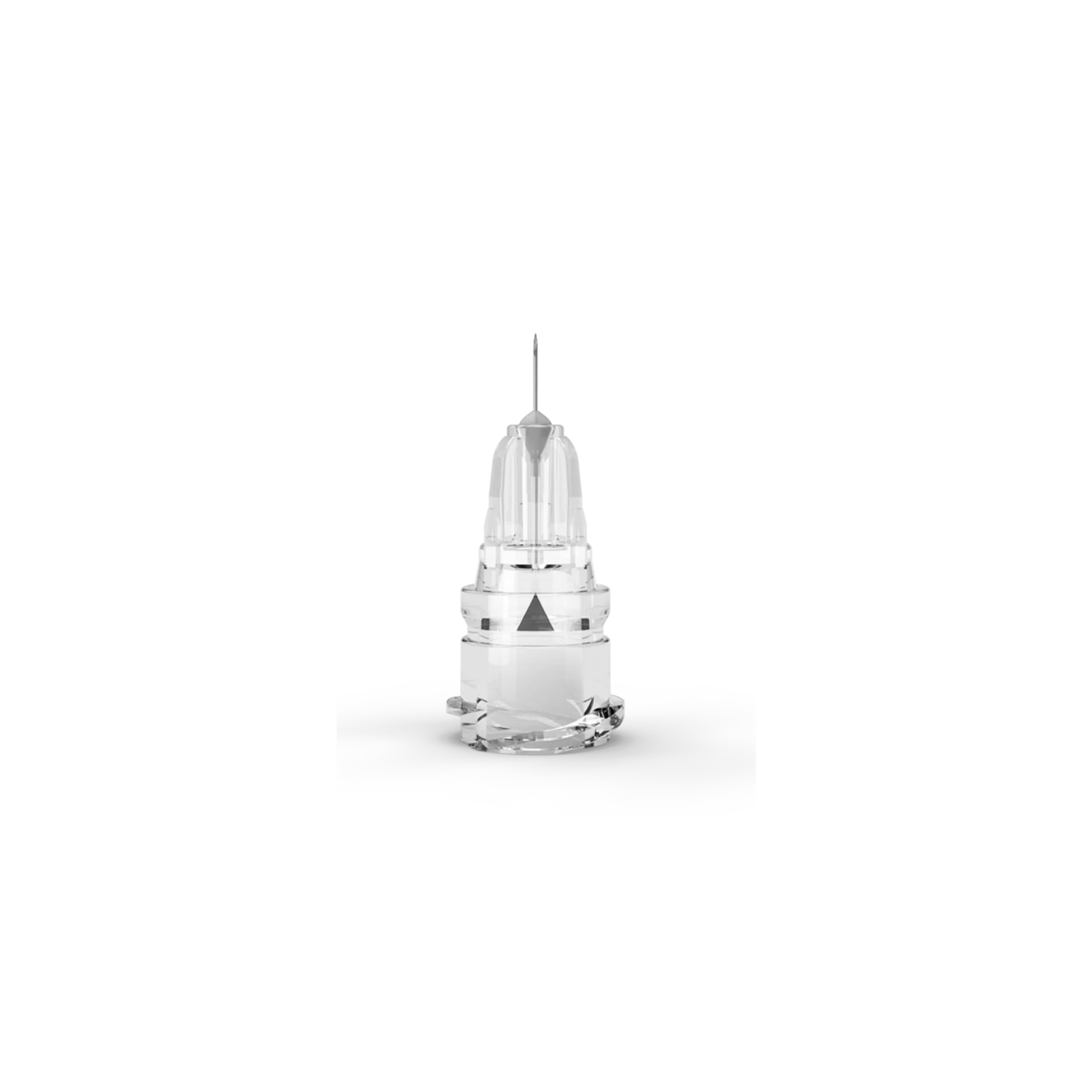 Close up of TSK Select Whisper 34G low dead space needle with Luer lock