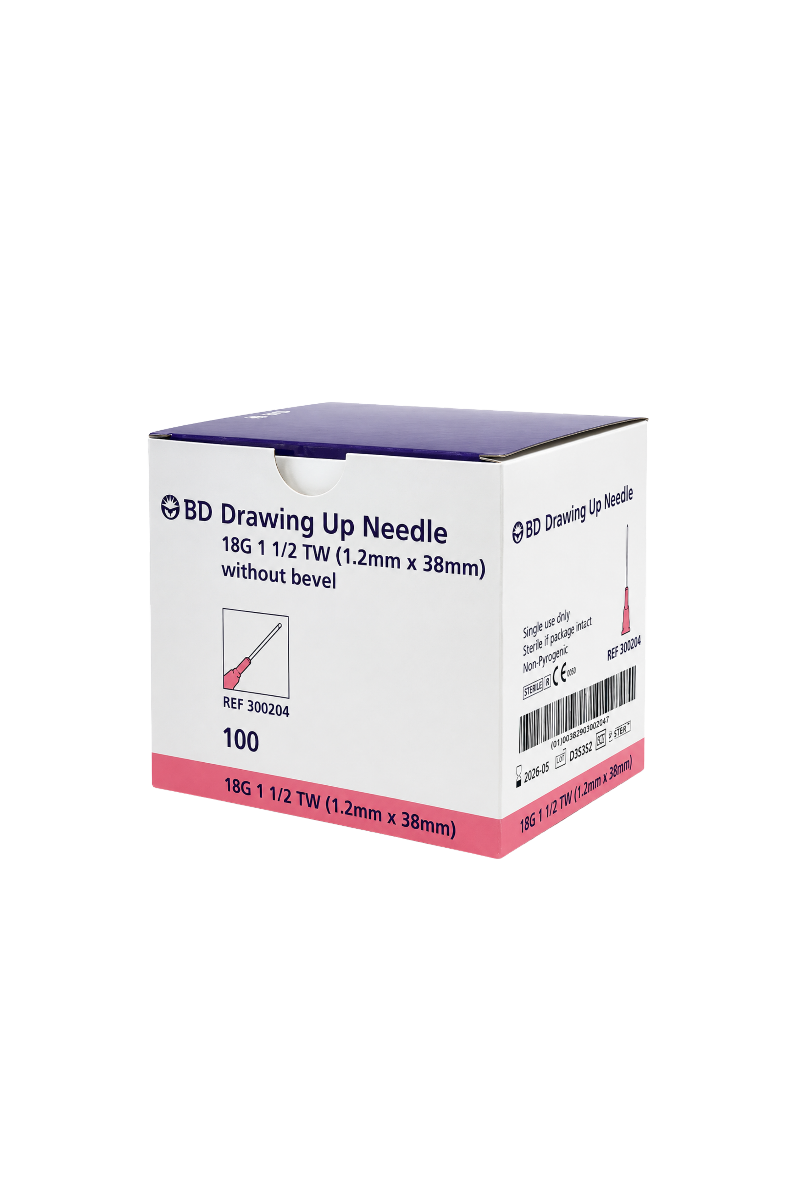 BD Blunt Drawing up Needle 18g x 1.5" Box of 100