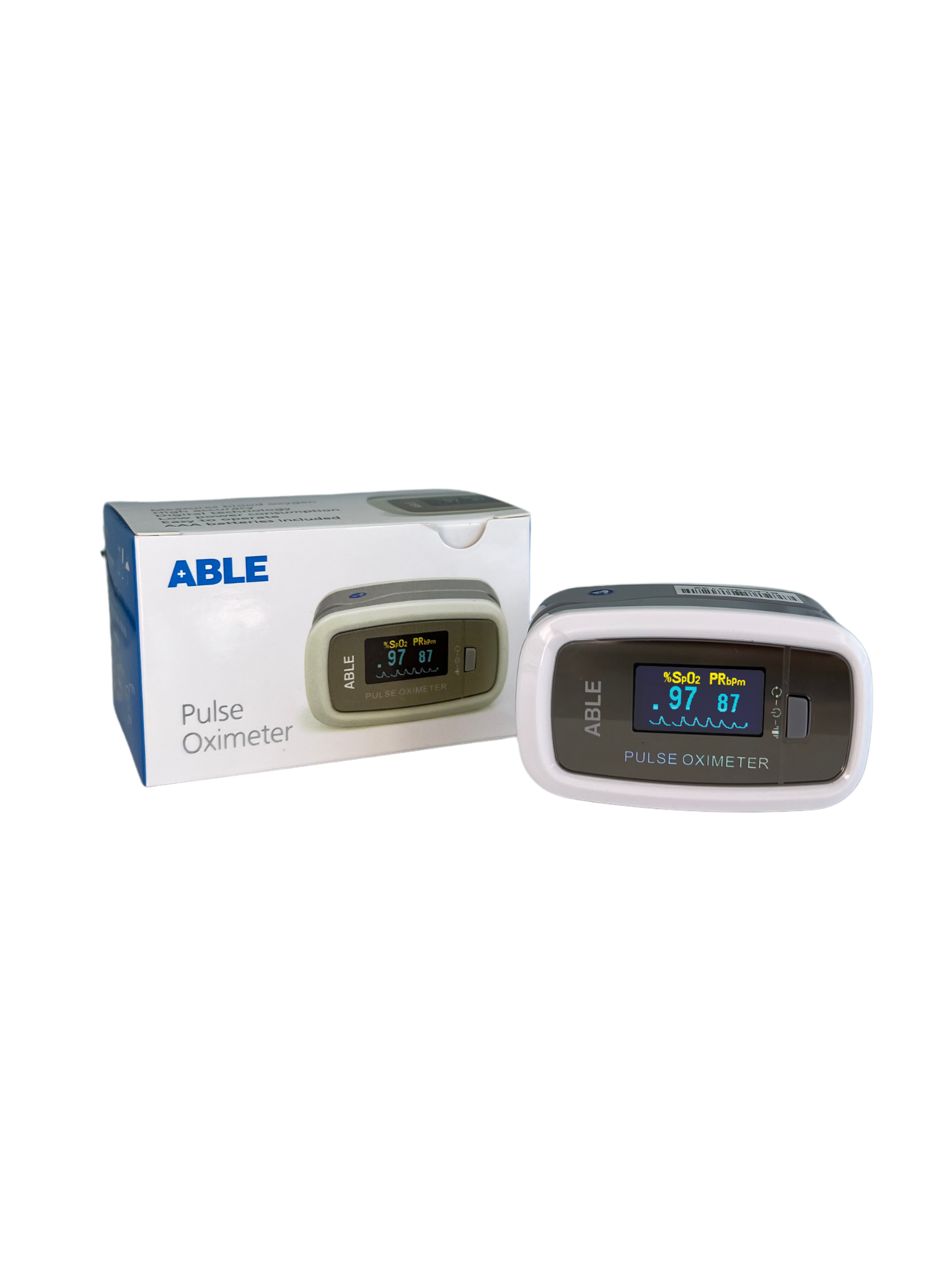 Compact pulse oximeter for accurate oxygen saturation and heart rate monitoring.