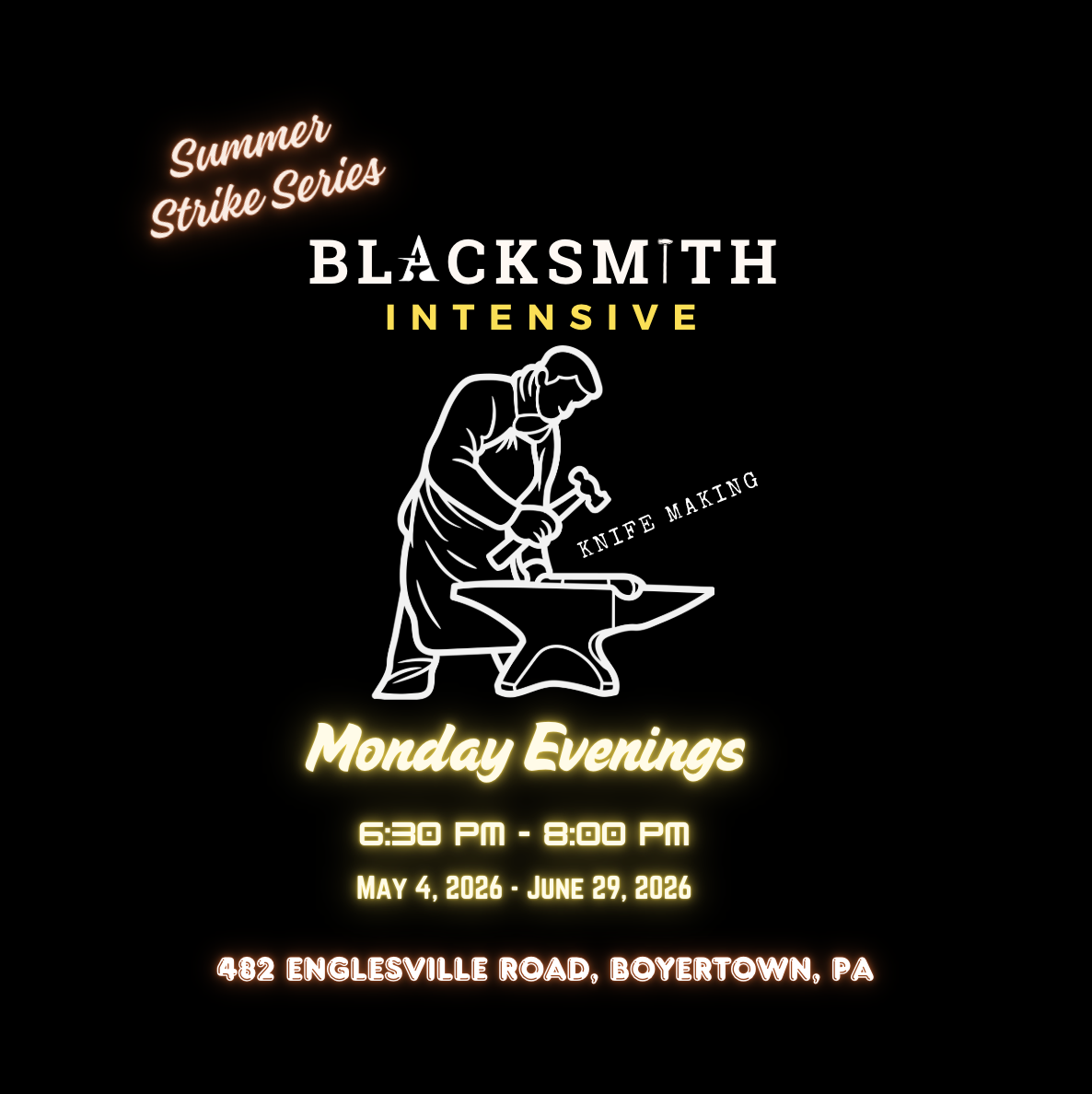 Knife-Making (Levels 1-3 + LEVEL 4) || Monday Evenings || 6:30pm-8:00pm